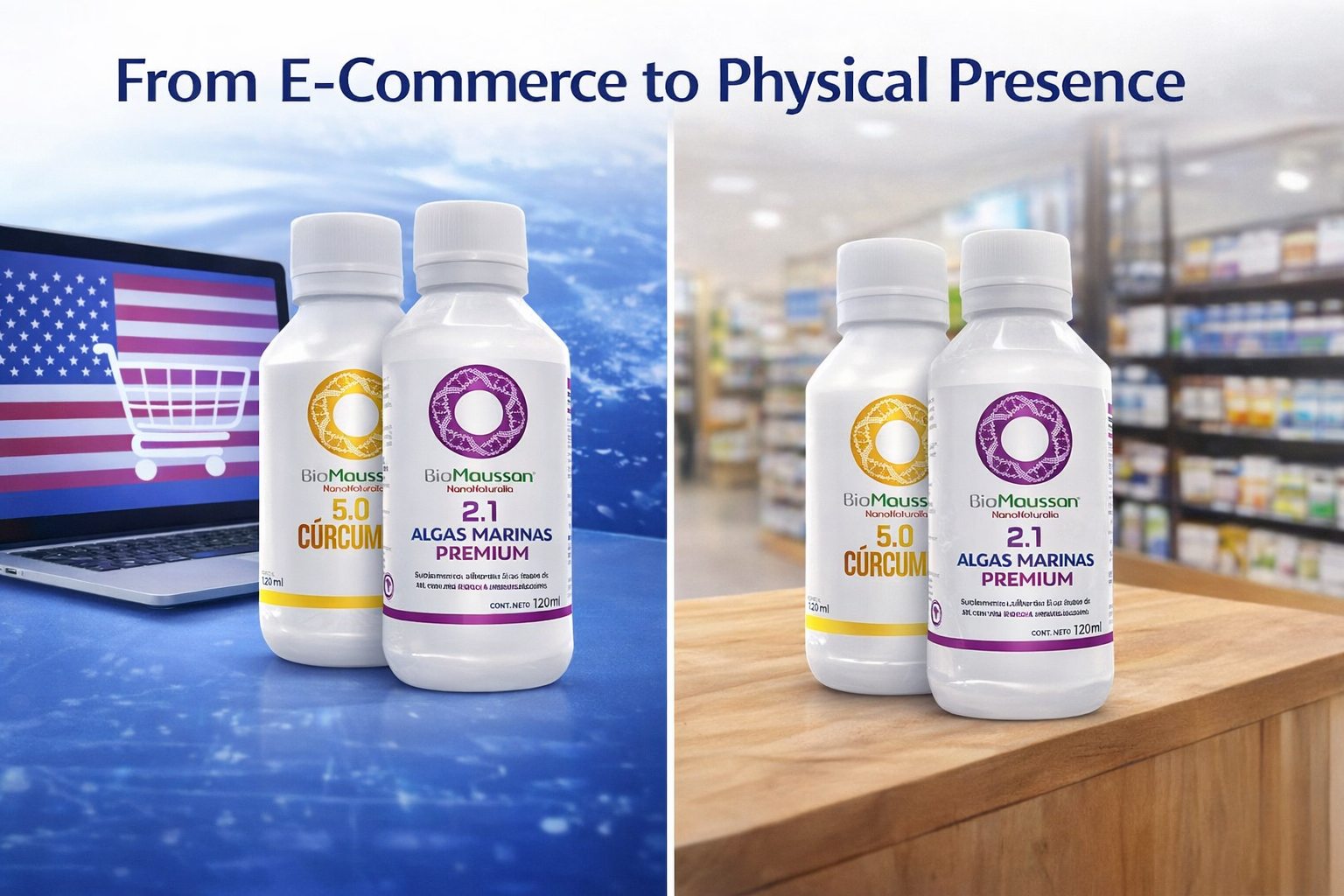 E-commerce to physical presence illustration